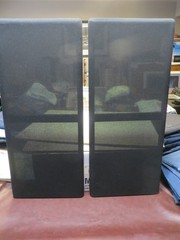 REALISTIC T-120 SPEAKERS/GRILLS W/ BRAND NEW PREMIUM BLACK MELLOTONE GRILL CLOTH
