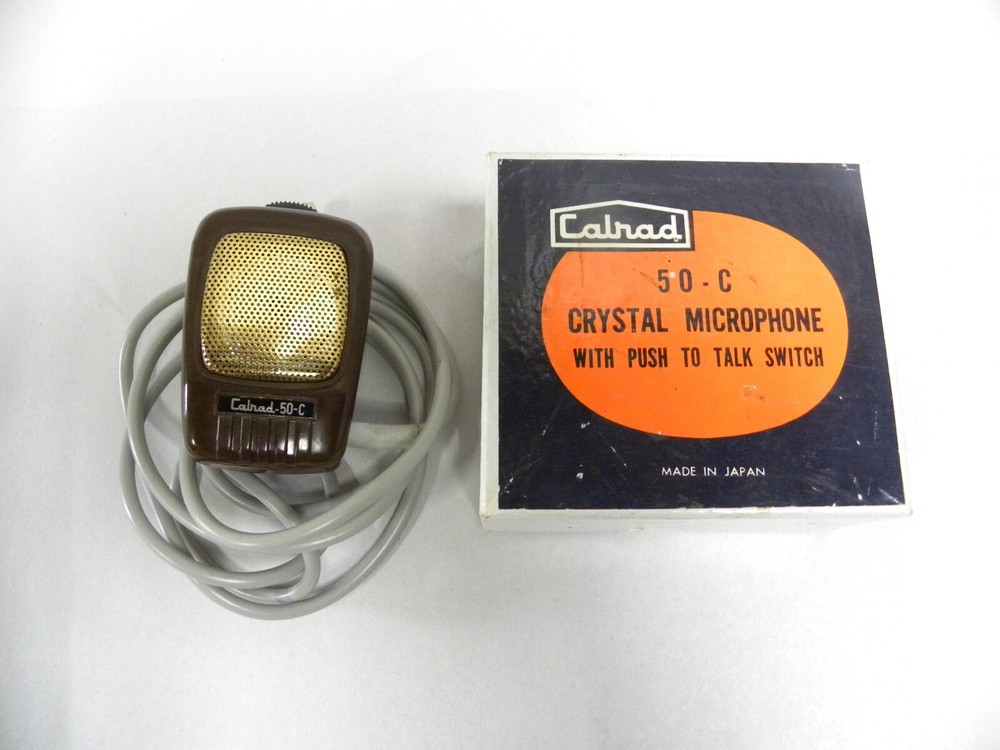 Vintage Calrad Crystal Microphone Model 50-C Made in Japan With Box (A8)