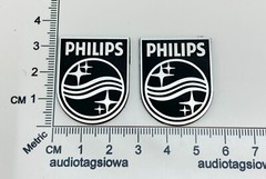 Philips Speakers Badge Logo Pair Incised Acrylic 3D Custom Made 32mm x 25mm