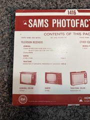 Sams Photofact Set 1416 July 1974 Admiral Sanyo Truetone Color TV + Morse T-4210