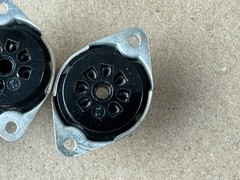 5 NOS Vintage Black Sylvania 7-Pin Vacuum Tube Sockets 28.5mm mounting (Qty)