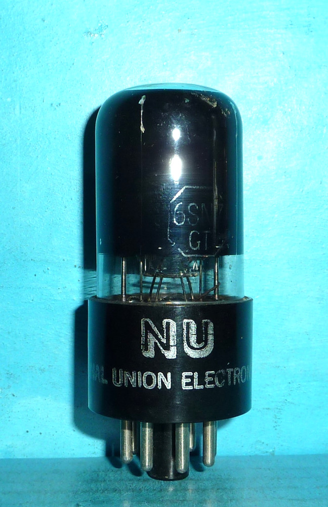 NU National Union 6SN7GT Tube Black Glass Copper Posts Tested