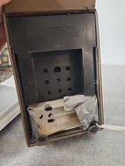 Vintage – 8″ Stewart AM/FM Radio Tan Case, Plug In/Battery Powered, See Descript