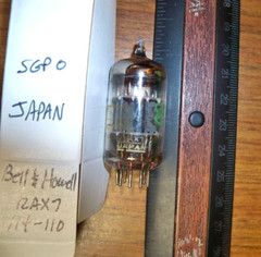 Strong Bell & Howell Short Gray Plate O Getter 12AX7 / ECC83 Tube – 114/110