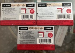 NEW Lot Of 3 Sony 8mm Video Cassette TapeMP 30 P6-30MP Video 8 NTSC Sealed