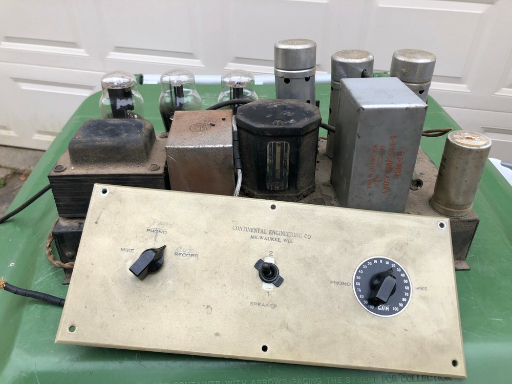 Antique 1940s Dual 45 Tube Amplifier from Record Cutter UTC PA 132 Transformer