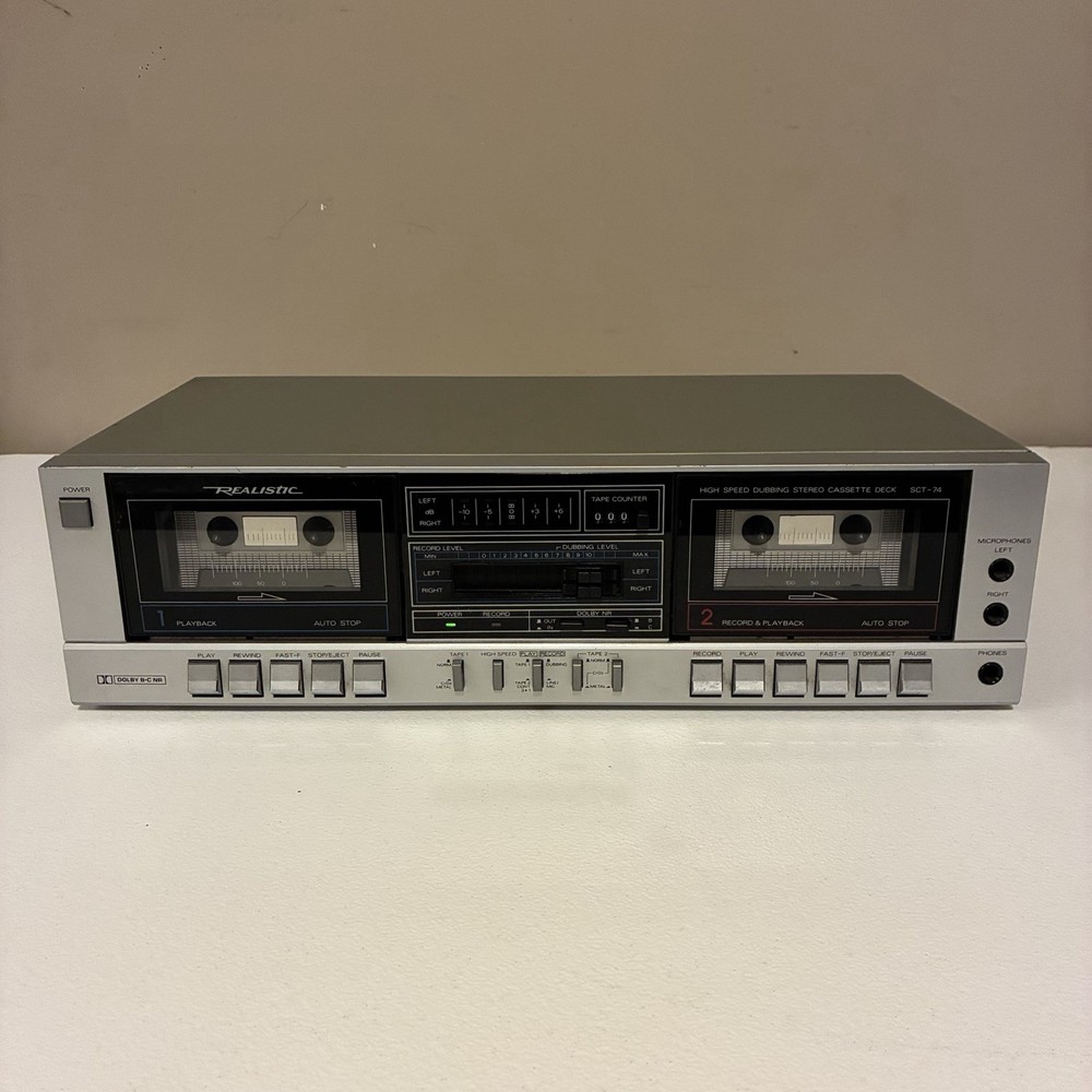 Vintage Realistic SCT-74 Double Cassette Deck High Speed Dubbing