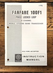 Fanfare Model 100F1 CB User / Owner Manual *Original*