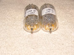 2 x JW-5755 Western Electric Tubes*Clear Top*Very Strong Pair*1954-5*Military*#8