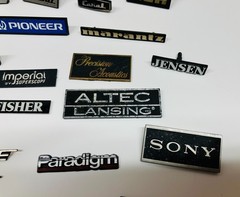 Vintage Stereo Speaker Original Logo/Badge (Asst #4- 32 singles) Good condition.