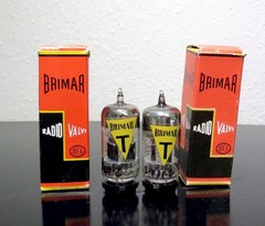 ULTRA RARE Matched Pair BRIMAR 6060/12at7/6201 tubes 1950s – Test NOS