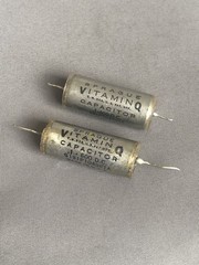Pair .1 uF 600v Sprague Axial Capacitors Vitamin Q style Tone Caps oil PIO used