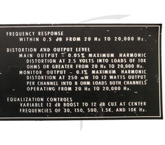 ORIGINAL McIntosh C32 STEREO PREAMPLIFIER INFORMATION DECAL PLATE STICKER TOP
