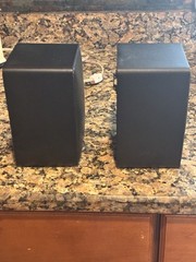 Vintage Radio Shack Realistic Minimus 7 Speakers Black 8 Ohms 40W Sound Great !