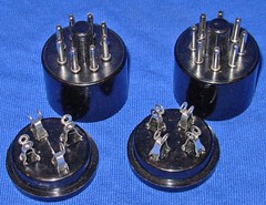 One Pair Each 4 Pin Sockets and Octal Bases For Adapters And Test Fixtures