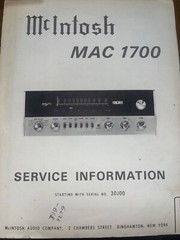 McIntosh MAC 1700 Service Manual Preamp Amplifier Original 30J00