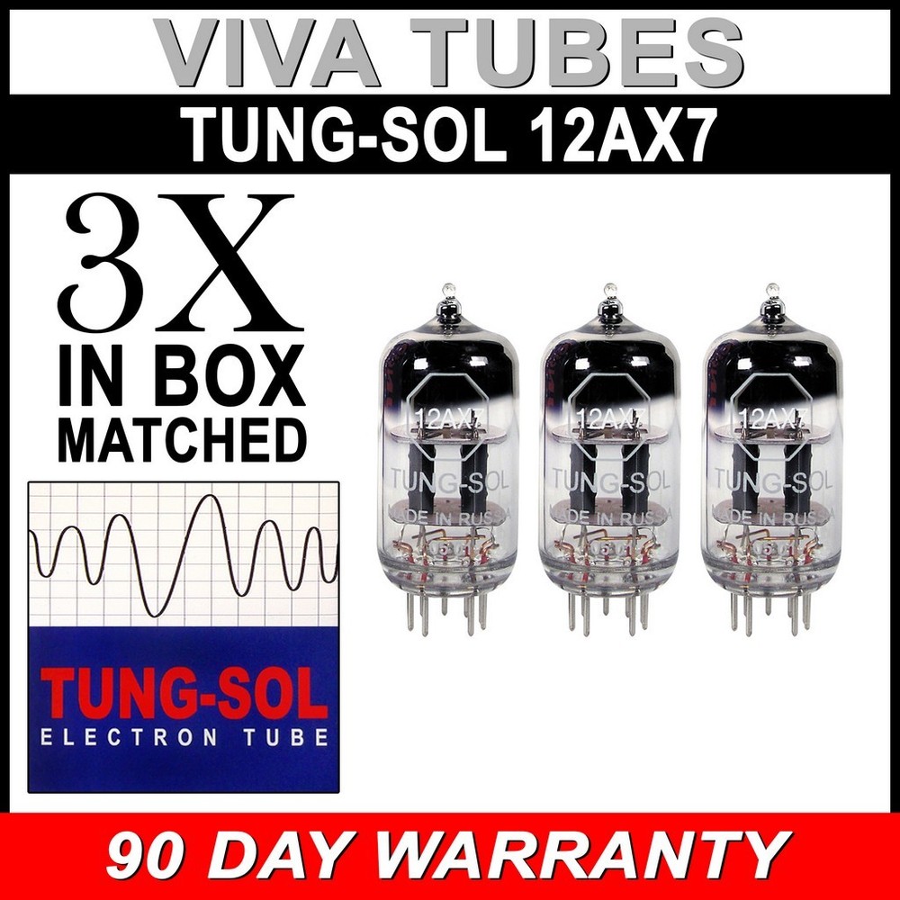 New Gain Matched Trio (3) Tung-Sol Reissue 12AX7 ECC83 Tubes – Authorized Dealer