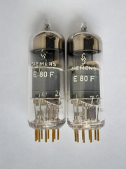 2x E80F SIEMENS / PHILIPS audio tubes ( EF86 / EF806S ) – E 80 F – 1966