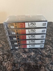 5 Vintage Sony Video Cassette Tape L-750 Beta ESX Super HiFi Dynamicron NIP