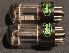 SYLVANIA 6SN7 GTB TUBE 1959 CHROME TOPPED HALO BLACK PLATES MATCHING SET