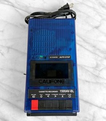 Vintage Califone 1500AV-BL Translucent Blue Cassette Tape Recorder
