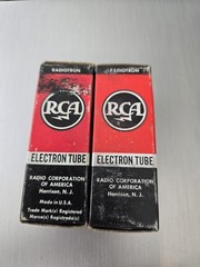 Pair Of VTG RCA ELECTRON TUBE 5Y3GT NOS NIB 1950s Black Plate