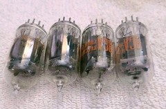 Very Strong Quad RCA 12AU7A Clear Top Grey Plate Side [] Getter