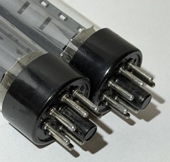 2 Nice Closely Matched Siemens 6CA7 EL34 Tubes O Getters Dimple Top Test Strong!