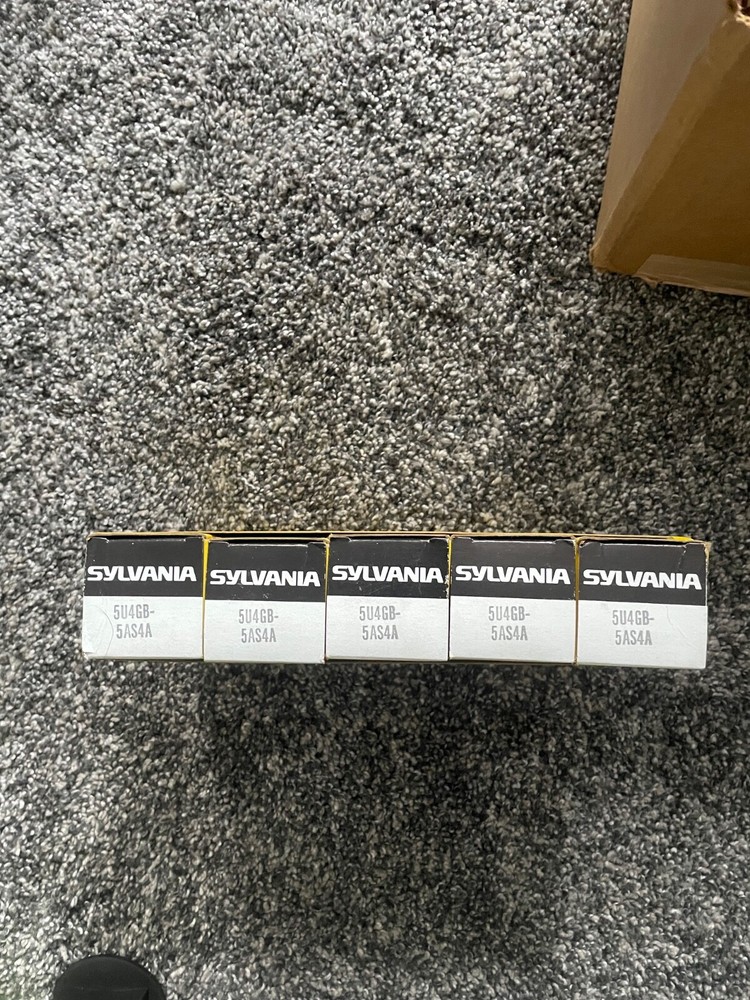 NOS 5 SYLVANIA 5U4GB-5AS4A Power Rectifier VACUUM TUBES USA