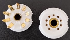 9 pin tube socket gold plated PC mount ceramic 10 pcs. 12AU7 6922 6DJ8 12AX7