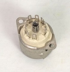 1 NOS Vintage Elco 9-pin Shield Base Ceramic Tube Socket TS103C01