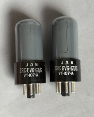 Pair RCA 6V6GT/G VT-107-A Tubes smoked glass matched V3E WWII Signal Corps 1945