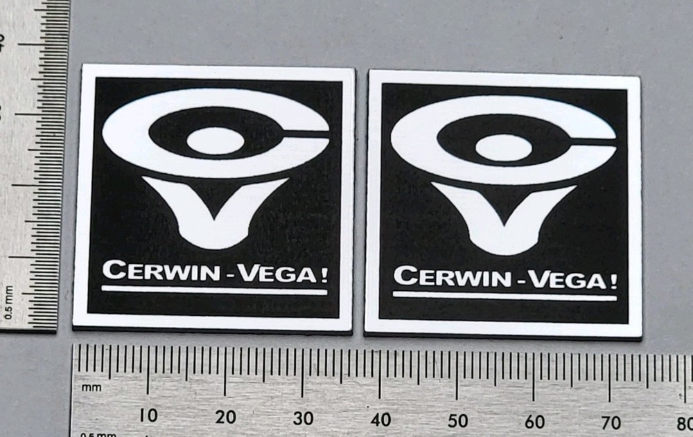 Cerwin Vega CV D3/ D Series Speaker Badge Logo Emblem Premium Silver W/ Adhesive