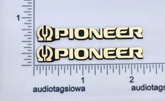 Pioneer Speaker Badge Logo Pair Gold Incised Plastic for CS Series and Others