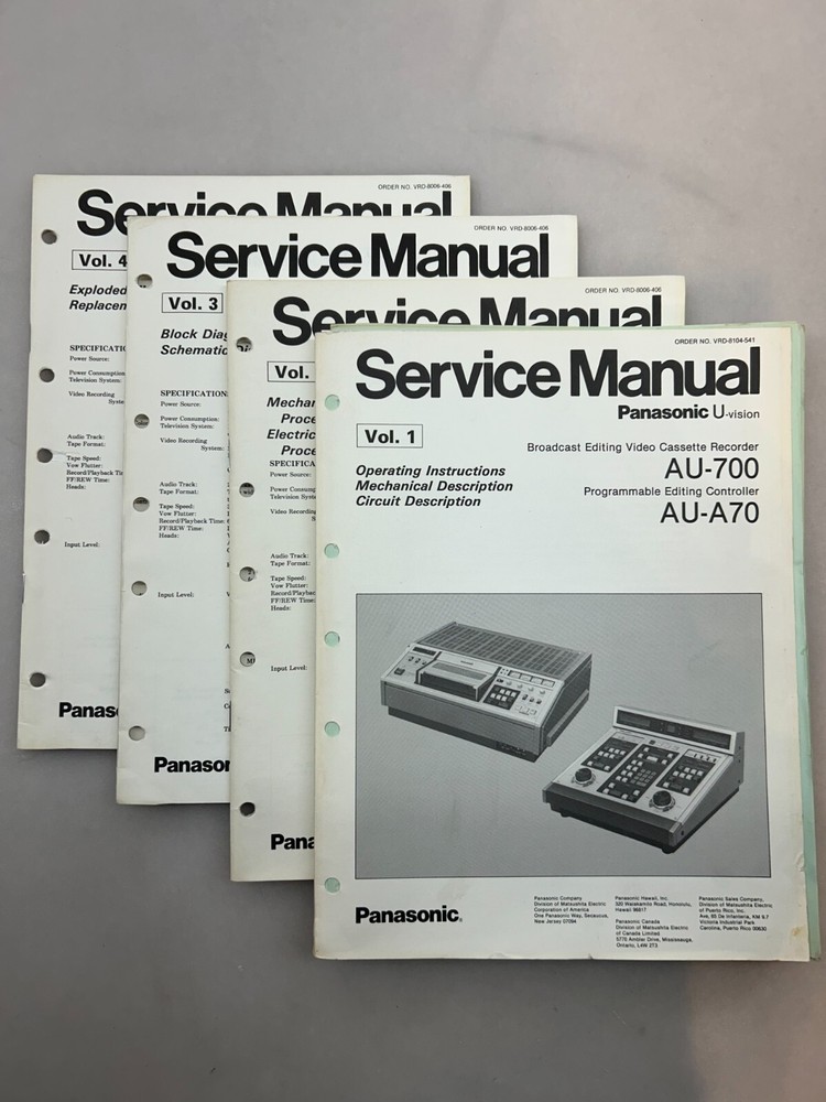 Panasonic AU-700 A70 Original Service Manual Free Shipping