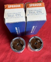 Pair NOS Sprague 150 uF 500V Capacitors tested at 500VDC, good!! 100uF-150uF