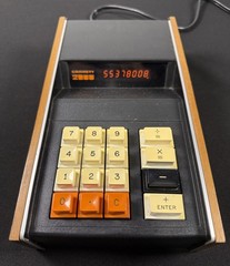 Vintage Garrett 2000 RPN Space Age Faux Wood Desktop Electric Calculator Tested