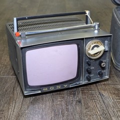 Vintage Sony Micro TV 5-303W All Transistor Portable Analog w/ Case
