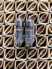 MATCHED PAIR 6N6P RED-TIP (6N6 / 6Н6П Ecc99/ E182cc) Double Triode
