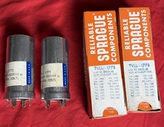 Pair NOS Sprague 150 uF 500V Capacitors tested at 500VDC, good!! 100uF-150uF