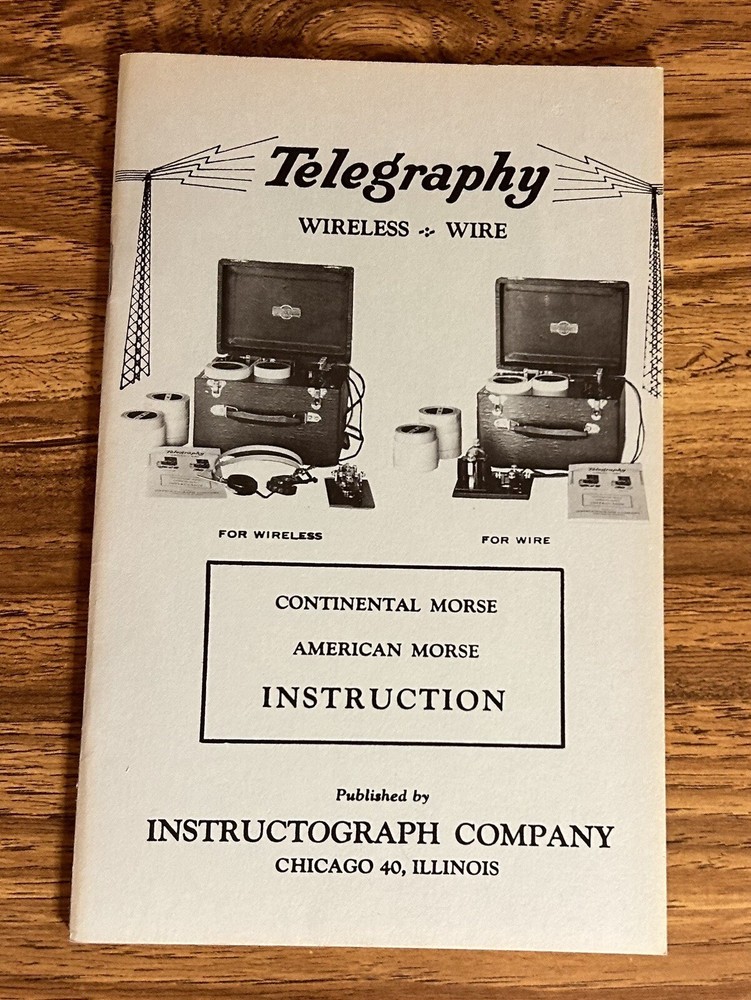 Vintage Telegraphy Instructograph Manual Continental American Morse Instruction