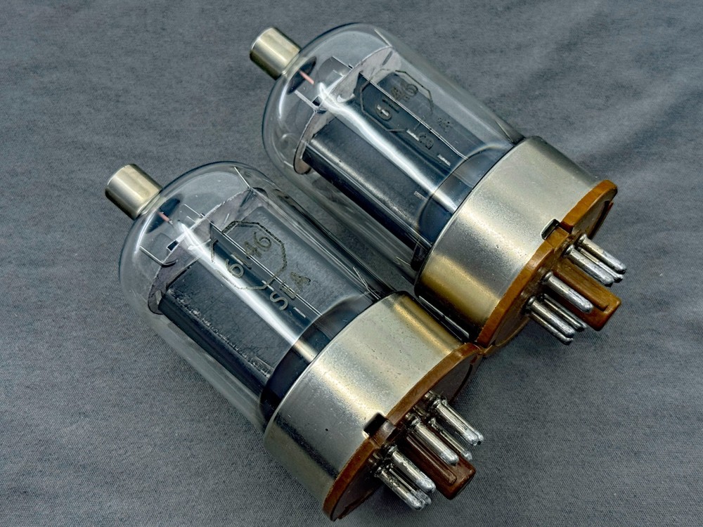 Matched RCA 6146 Black Plate Power Tubes Metal Base Exc Cond Tests NOS Amplitrex