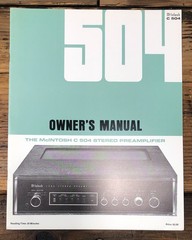 McIntosh C504 Preamp / Preamplifier Owners / User Manual *Original*