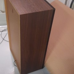 Toshiba Vintage Home Audio Speaker System Black Wood Cabinet Wired