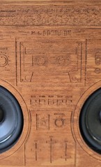 THE ORIGINAL Model Boombox Dribble Wood Laser Engraved by Jake Mize