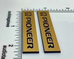 Pioneer Speaker Badge Logo -Custom Made Incised Gold 58mm 3D PAIR