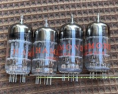 Quad Set (4) GE Hammond Short Grey Plate Top Halo 12AU7A 12AU7 Preamp Tubes