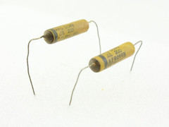 NOS Qty 2 Aerovox .01uF 10% 200V Capacitors Matched Pair Paper Wax Tone Caps USA
