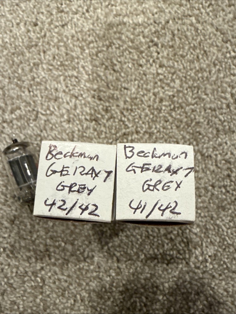 Beckman By Ge 12ax7,ecc83. Long Gray Plate O Getter Tested Strong And Matched