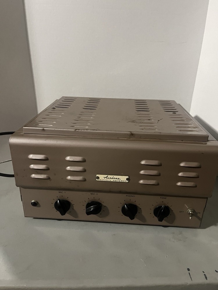 Vintage Airline Tube Amplifier PA Amp Phono Input RCA Tubes Untested As-Is